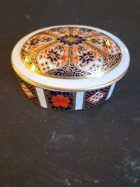 Royal Crown Derby White Porcelain Marked Trinket Dish with Red Stamp